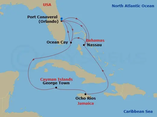 Itinerary schematic diagram