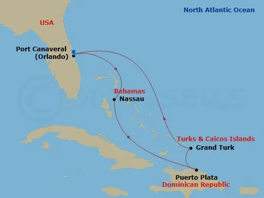 Itinerary schematic diagram