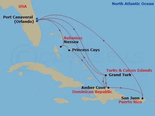 Itinerary schematic diagram