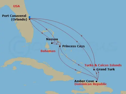 Itinerary schematic diagram