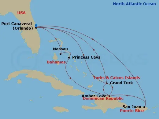 Itinerary schematic diagram