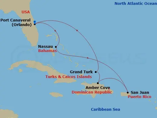 Itinerary schematic diagram