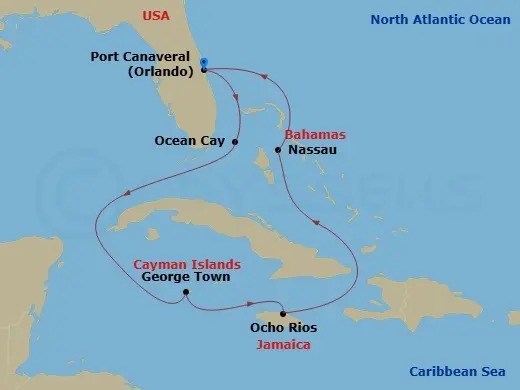 Itinerary schematic diagram