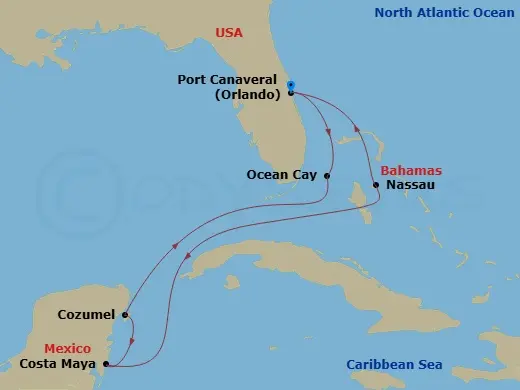 Itinerary schematic diagram