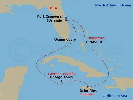 Itinerary schematic diagram
