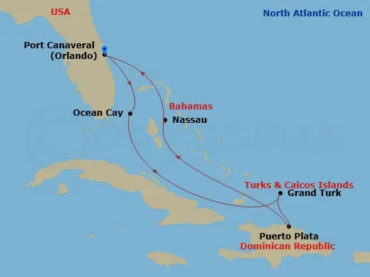 Itinerary schematic diagram