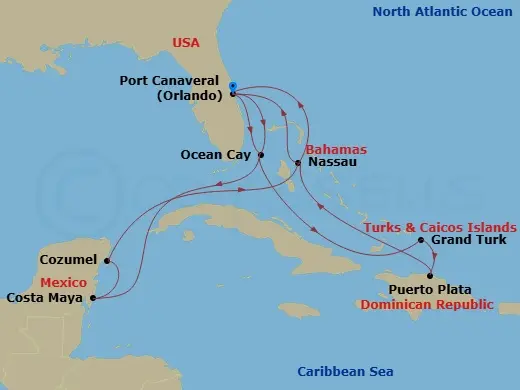 Itinerary schematic diagram