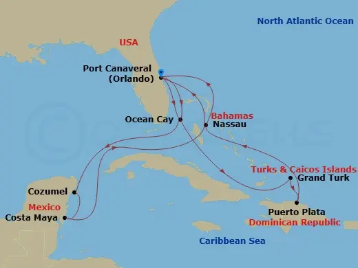 Itinerary schematic diagram