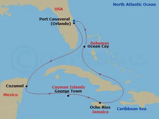Itinerary schematic diagram