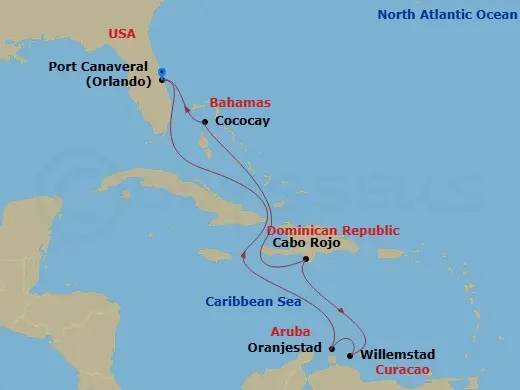 Itinerary schematic diagram