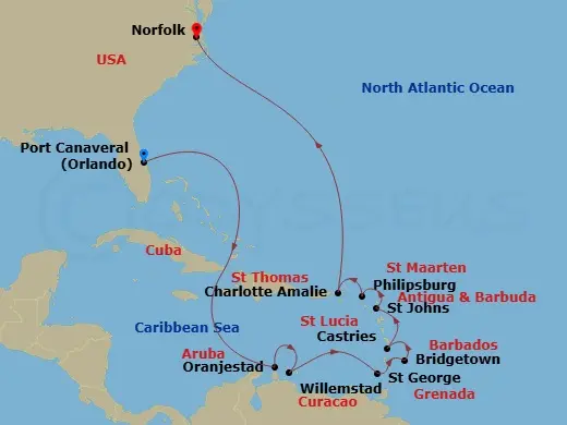 Itinerary schematic diagram