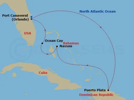 Itinerary schematic diagram