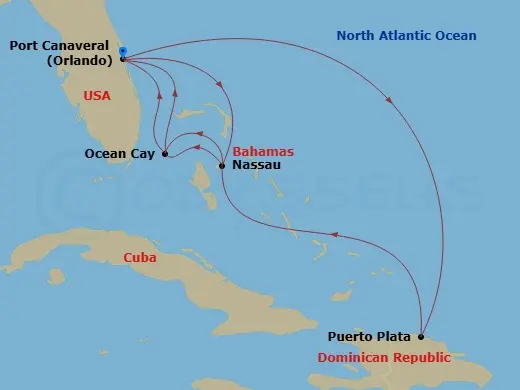 Itinerary schematic diagram