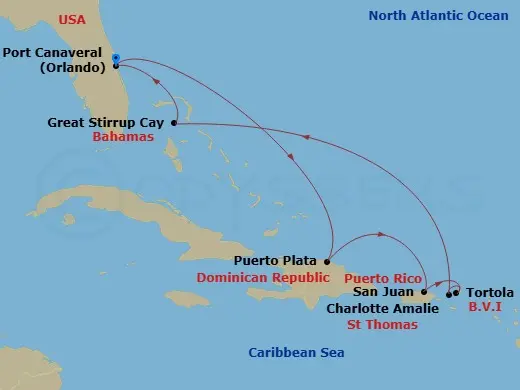 Itinerary schematic diagram