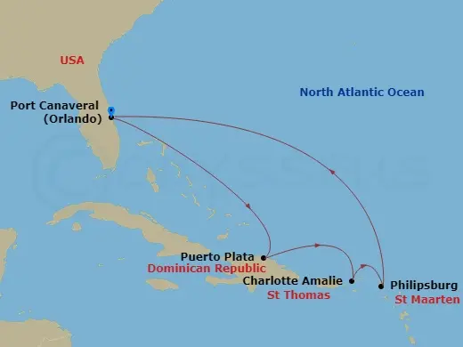 Itinerary schematic diagram