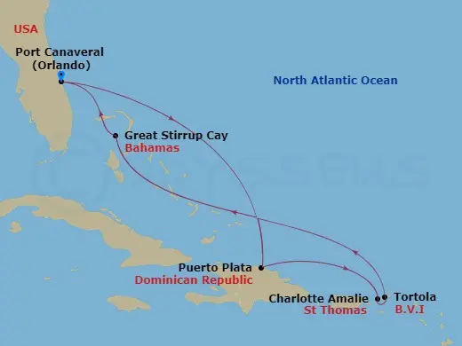 Itinerary schematic diagram
