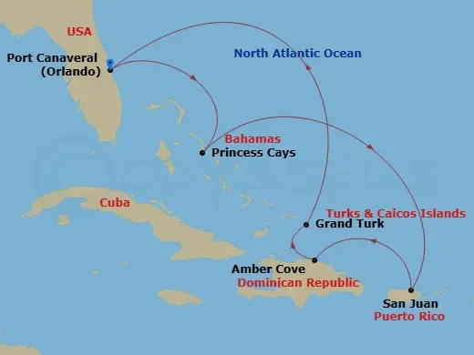 Itinerary schematic diagram
