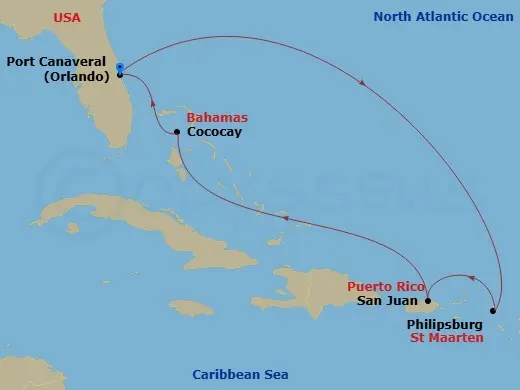 Itinerary schematic diagram