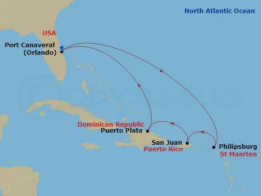 Itinerary schematic diagram
