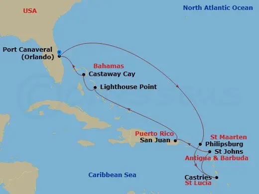 Itinerary schematic diagram