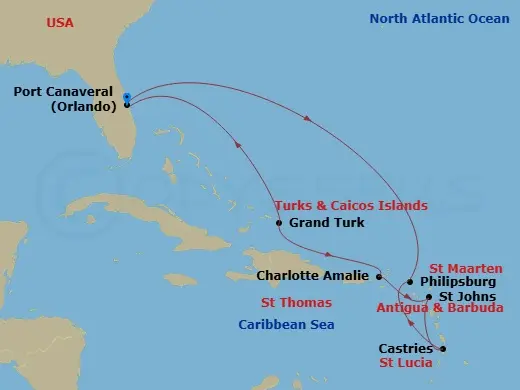 Itinerary schematic diagram