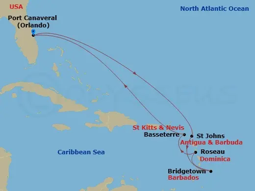 Itinerary schematic diagram