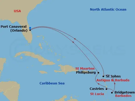 Itinerary schematic diagram