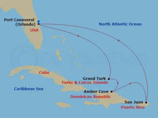 Itinerary schematic diagram