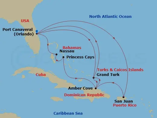 Itinerary schematic diagram
