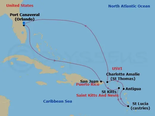Itinerary schematic diagram