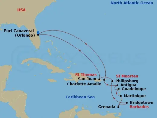 Itinerary schematic diagram