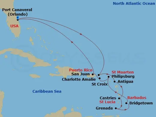Itinerary schematic diagram