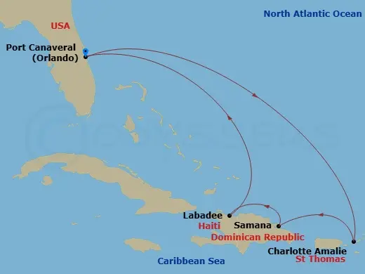 Itinerary schematic diagram