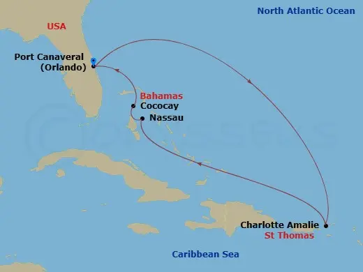 Itinerary schematic diagram