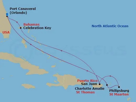 Itinerary schematic diagram