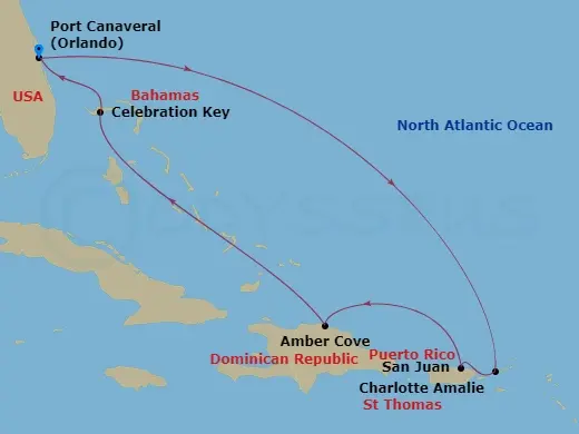 Itinerary schematic diagram