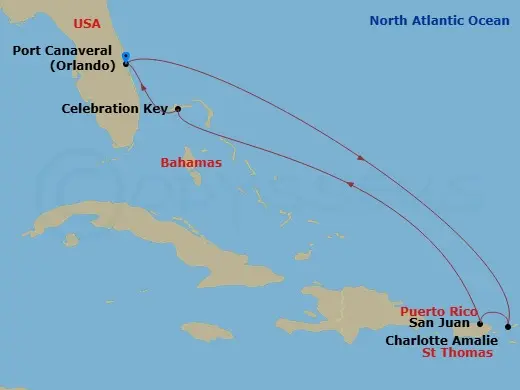 Itinerary schematic diagram