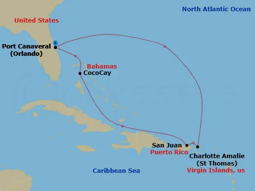 Itinerary schematic diagram