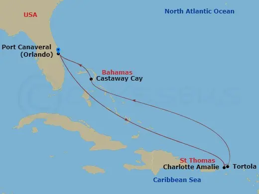 Itinerary schematic diagram