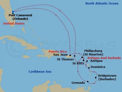 Itinerary schematic diagram