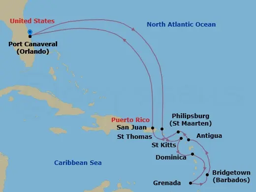 Itinerary schematic diagram