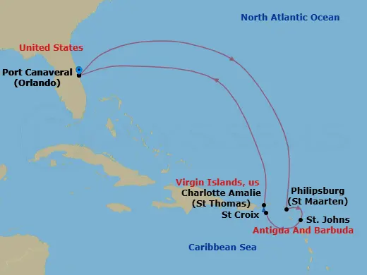 Itinerary schematic diagram
