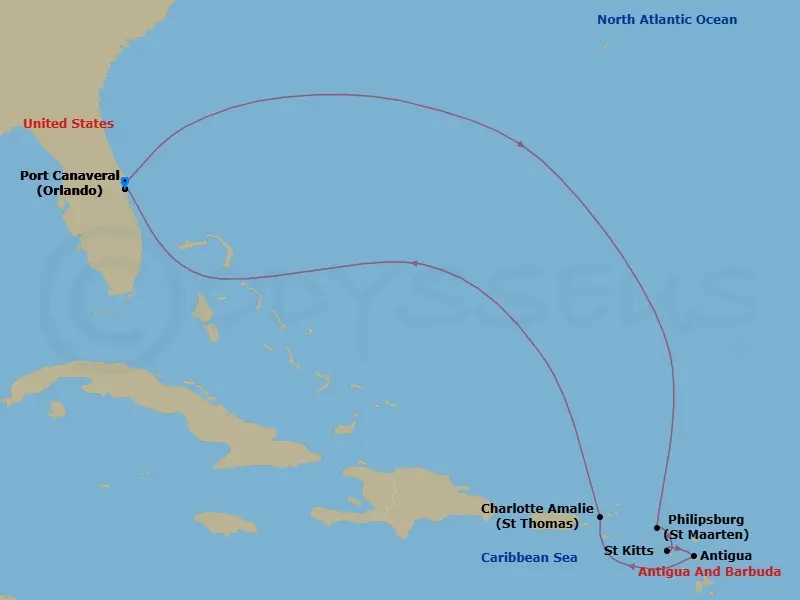 Itinerary schematic diagram