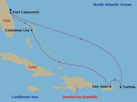Itinerary schematic diagram