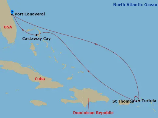 Itinerary schematic diagram