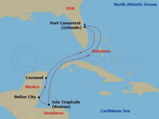 Itinerary schematic diagram
