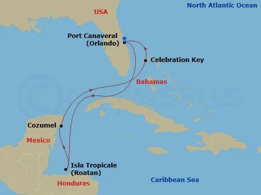Itinerary schematic diagram