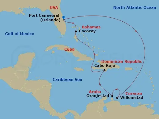 Itinerary schematic diagram
