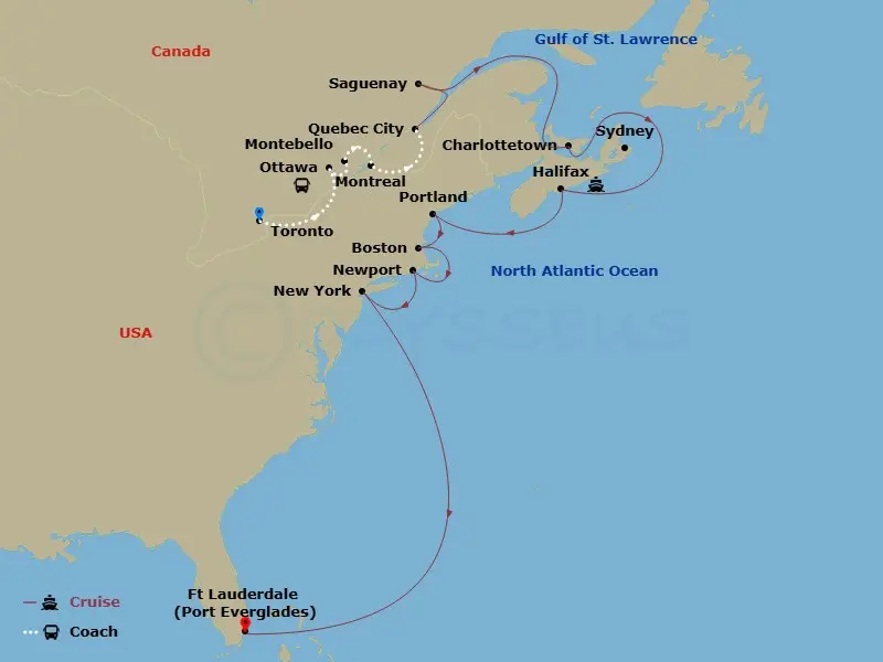 Itinerary schematic diagram