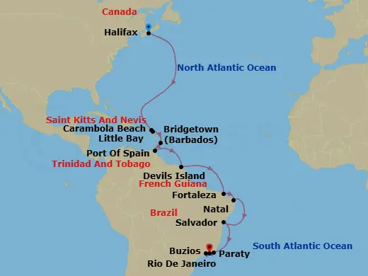 Itinerary schematic diagram